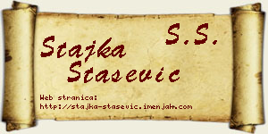 Stajka Stašević vizit kartica